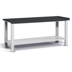 vendita online Banco work piano in acciaio mm.2007x705x855h - grigio ral7035+ral7016 Banchi da lavoro Fami